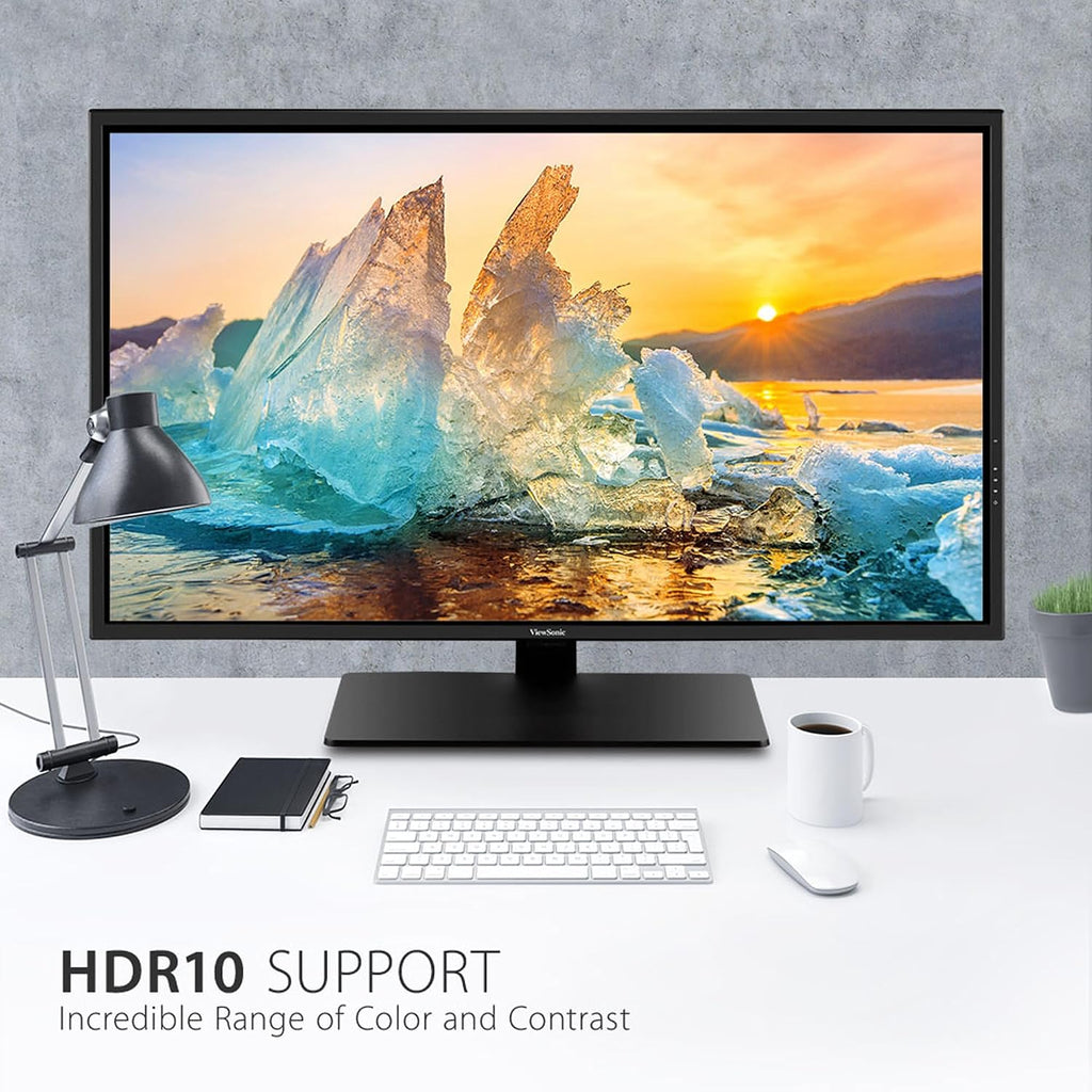 ViewSonic VX4381-4K 43 Inch 4K Monitor, MVA Display with HDR10 for Ultimate Home Entertainment and Large-Format Productivity, Eye Care Technology, HDMI, and DisplayPort Inputs