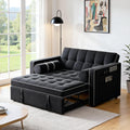 Pipishell 3 in 1 Sleeper Sofa Bed, Pull Out Couch for Living Room with USB Ports & Side Pockets, Adjustable Backrest, Convertible Loveseat Sofa Bed, Futon Couches, Charcoal Black Velvet