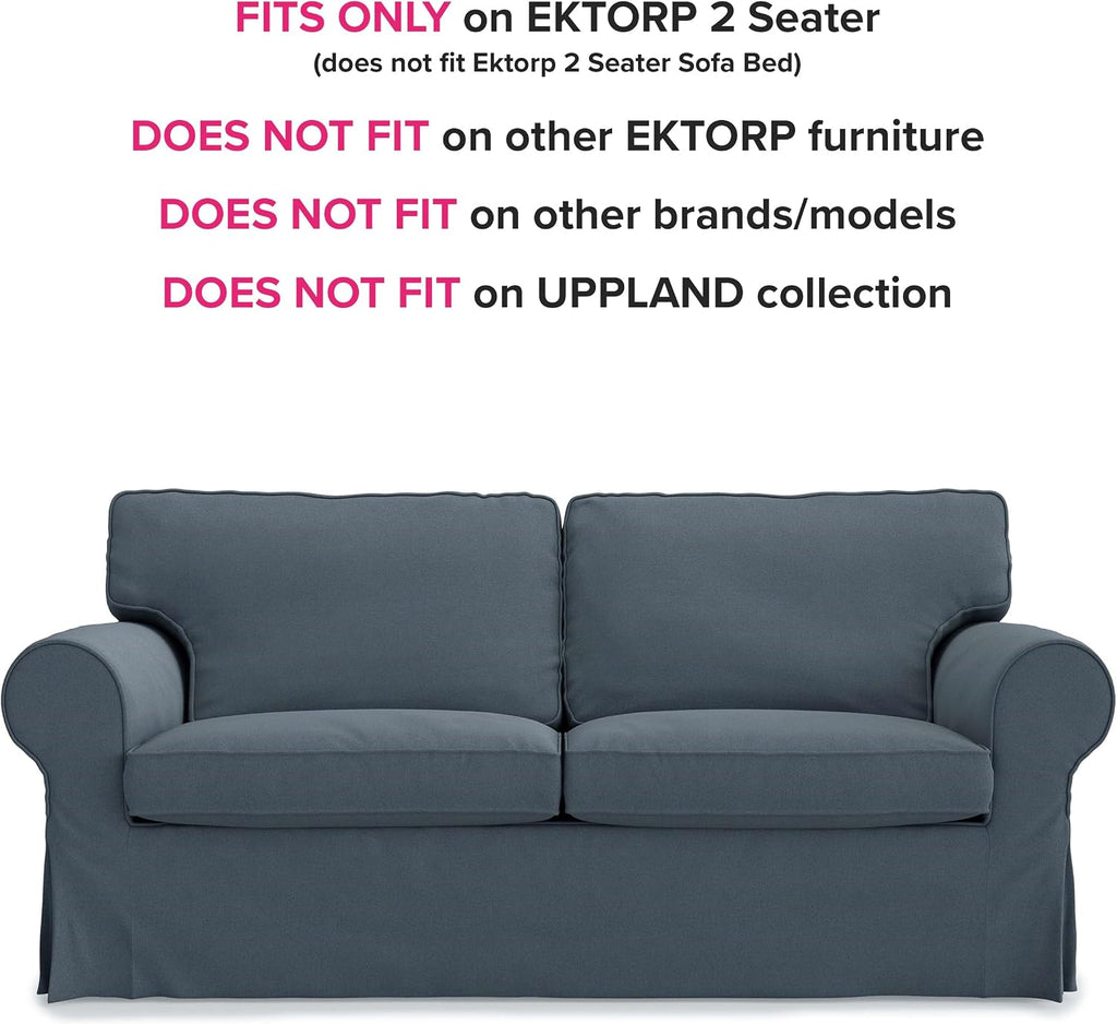 MASTERS OF COVERS Ektorp Loveseat (2 Seat) Sofa Cover for IKEA Two Seater Ektorp Slipcover (Titanium Grey-NOT fit Uppland Series Sofa
