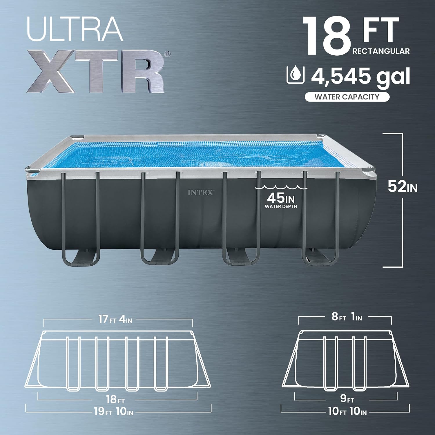 Intex 26355EH Ultra XTR 18ft x 9ft x 52in Above Ground Swimming Pool Set with Sand Filter Pump and OptiFlow 50lb Premium Filter Sand