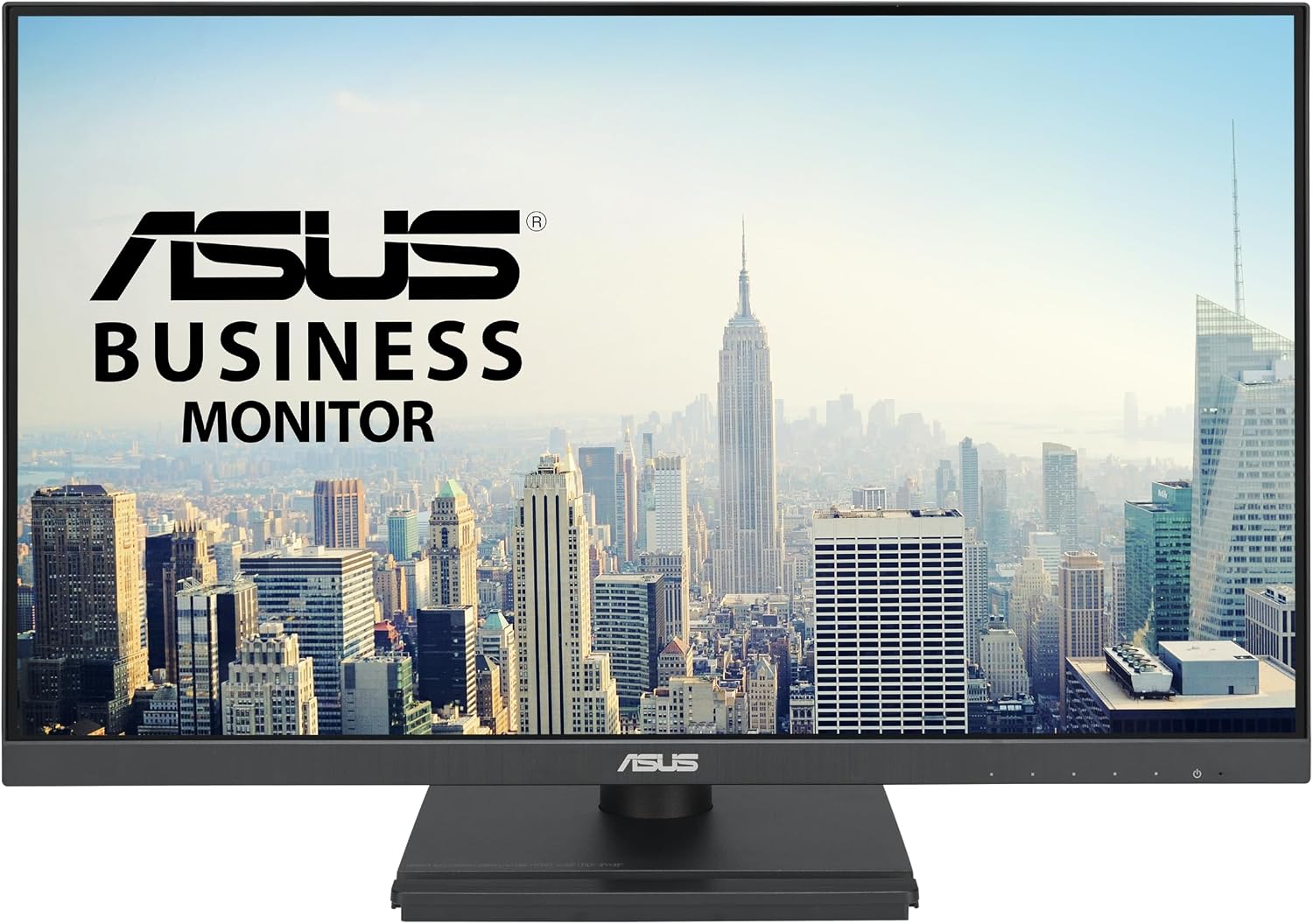 ASUS 24' 1080P Business Monitor (VA24DQFS) - IPS, 100Hz, 1ms, Adaptive-Sync, HDMI, DisplayPort, VGA, for Working and Gaming, Ergo Design, Blue Light Filter, Flicker Free, 3 yr Warranty TAA Compliant