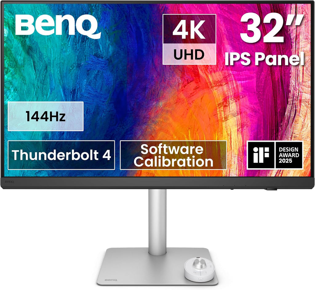 BENQ PD3226G 31.5' 4K UHD (3840 x 2160) @144 Hz Designer Monitor 5 ms, HDR10, Integrated Speakers, USB Hub, Swivel, Tilt, Rotation, Height Adjustments (Renewed)