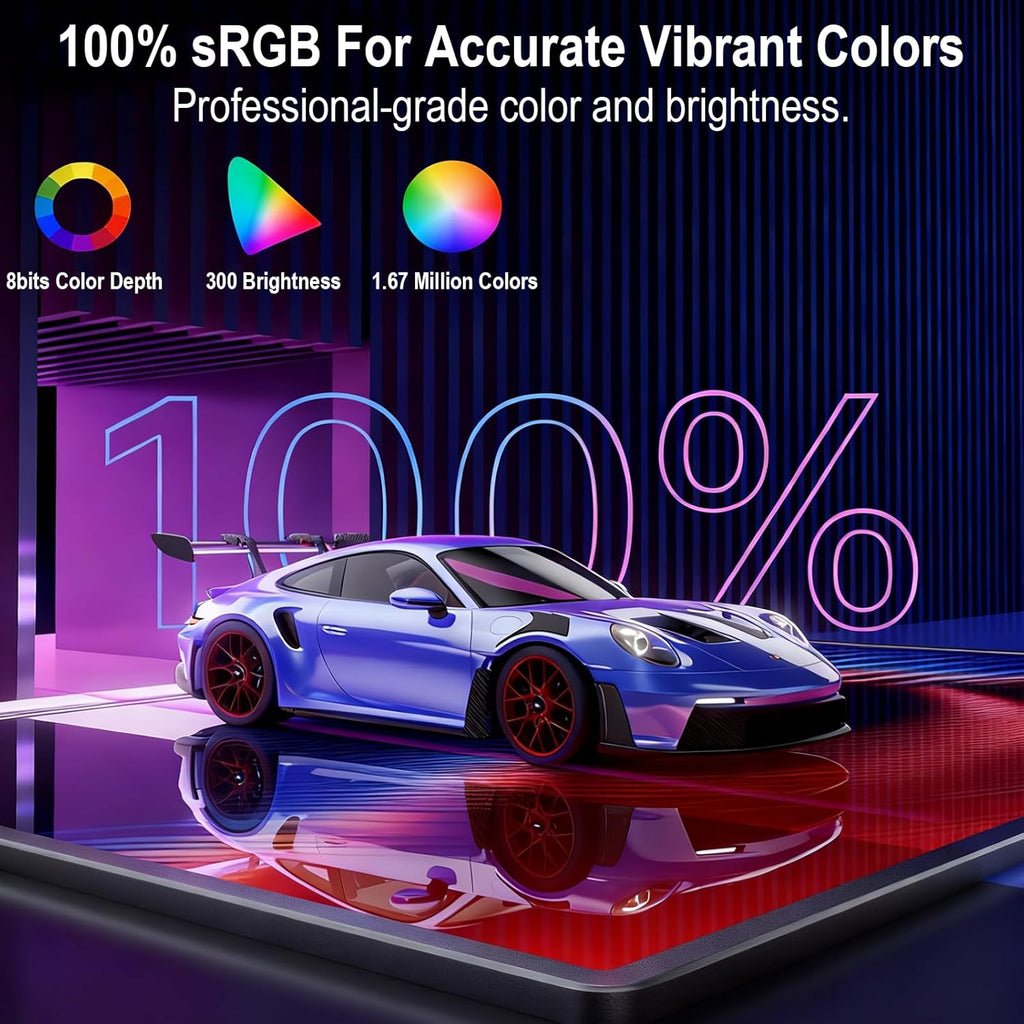 IBW 15.6' 2.8K 100Hz Portable Monitor Touchscreen, QHD 2880x1620 IPS Gaming Display, 300 Nits 100% sRGB HDR FreeSync, USB-C HDMI External Second Screen for Laptop PC Phone Switch PS5