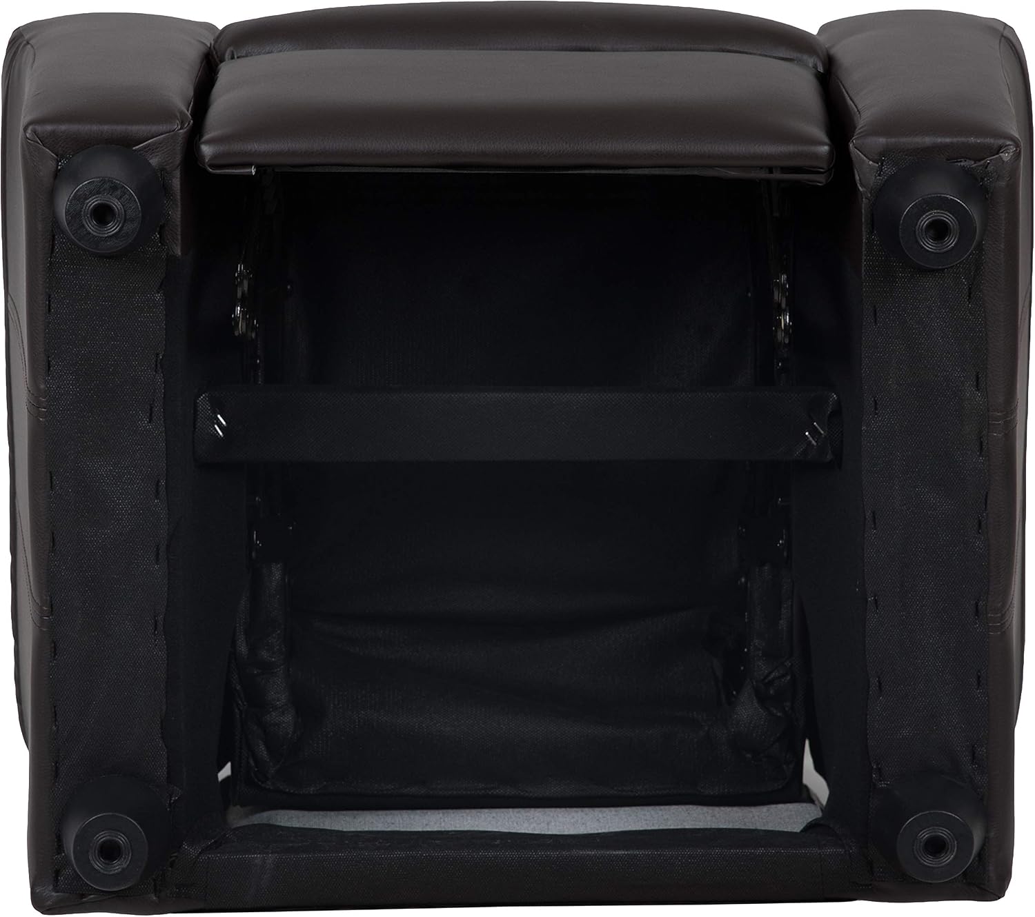EMMA + OLIVER Brown LeatherSoft Kids Recliner with Cup Holder and Headrest