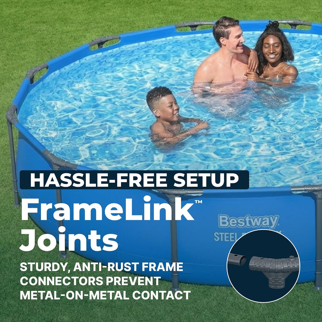 Bestway Steel Pro MAX 12' x 30' Above Ground Pool, Round Metal Frame Outdoor Swimming Pool for Backyard, Blue, Pool ONLY