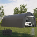 Kiss the Water Domed Carport with 4 Cloth Bags, Portable Garage with 2 Roll-up Doors, Heavy Duty Car Canopy Party Tent, All-Season Storage Shelter Shed for Boat, Truck, or Garden Tools, 12' x 25'