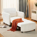ZZW Sleeper Chair 84' Extra Long Convertible Chair Bed Upgraded 3-in-1 to 4-in-1 Pull Out Chair & Single Sofa Bed for Adult Sleeping Chair for Living Room & Small Space (White)