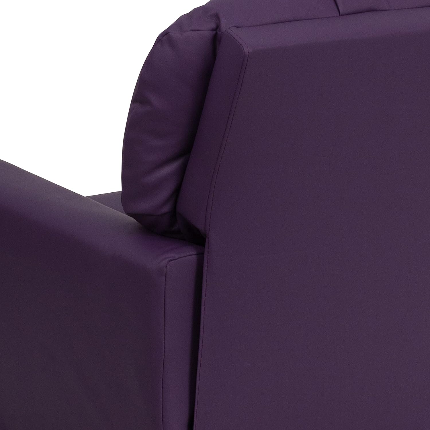 Flash Furniture Chandler Vinyl Kids Recliner with Cup Holder and Safety Recline, Contemporary Reclining Chair for Kids, Supports up to 90 lbs., Purple