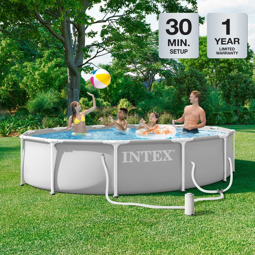 INTEX 26711EP 12Ft X 30In Prism Frame Premium Above Ground Swimming Pool Set with Filter Pump