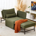 ZZW Sleeper Chair Bed Upgrade 4-in-1 to 5-in-1 Convertible Multi-fuction Sofa Chair w/Adjustable Backrest Assembly-Free Linen Folding Sofa Ottoman Bed for Living Room Apartment (Deep Green)