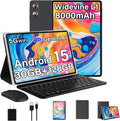 Android 15 Tablet 30GB+128GB+1TB Expand, 2026 10.1 Inch Octa-Core 8000mAh Electronics Tablets with Keyboard Mouse, Gemini AI, 5G WiFi, 1280x800 IPS Touchscreen, GPS, BT5.0, Widevine L1 -Metal Black