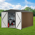 Large Metal Storage Shed, 10x10 FT Outside Storage Shed, Outdoor Storage Tool Shed with Lockable Doors and Air Vents, Garden Sheds for Backyard