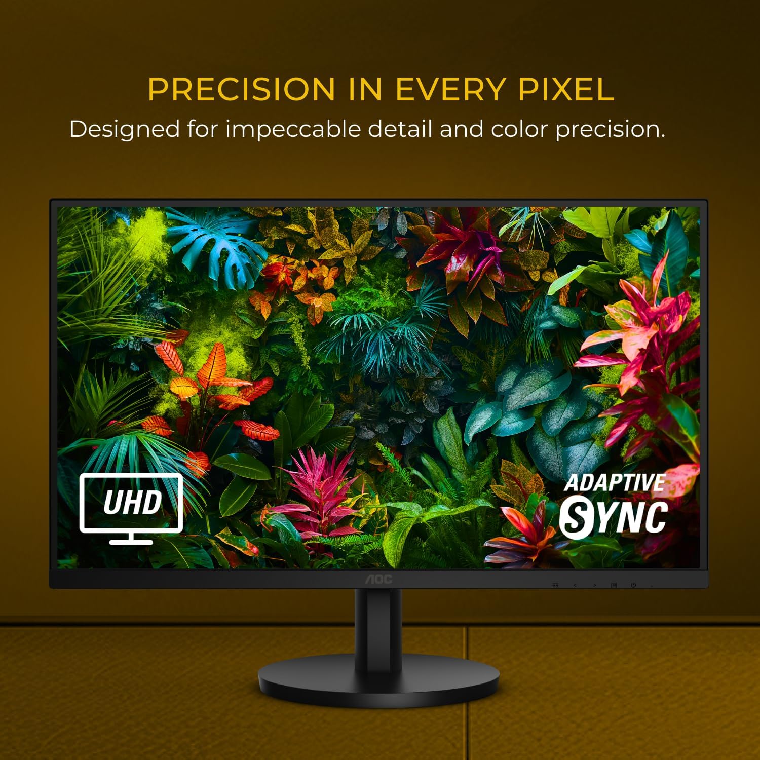 AOC U27B3A 4K 27' IPS 3840x2160 UHD Frameless Monitor, Display Port x1, HDMI x2, Built in Speaker, Eye Care, Flicker Free, 1 Billion+ Colors, sRGB 128.7%, VESA