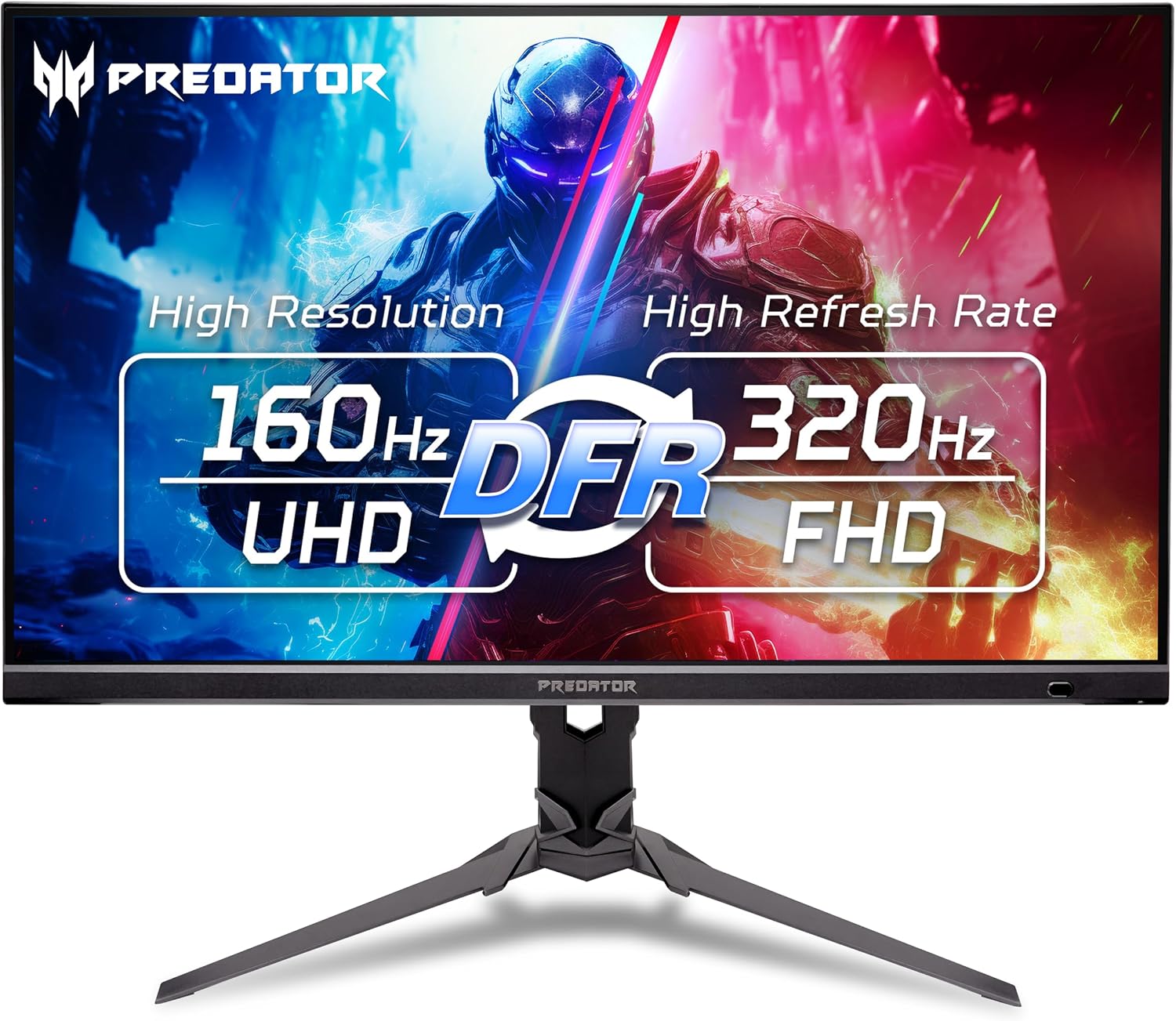 Acer Predator Gaming Monitor | 27' UHD 3840 x 2160 IPS | AMD FreeSync Premium | Up to 320Hz with DFR | Up to 0.5ms | VESA DisplayHDR400 (Renewed)