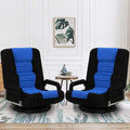 Swivel Gaming Chair Multipurpose 2PACK Floor Gaming Chair for Playing Video Games, TV, Reading w/Armrest Lumbar Support & 6 Adjustable Postion Backrest for Adults,Blue