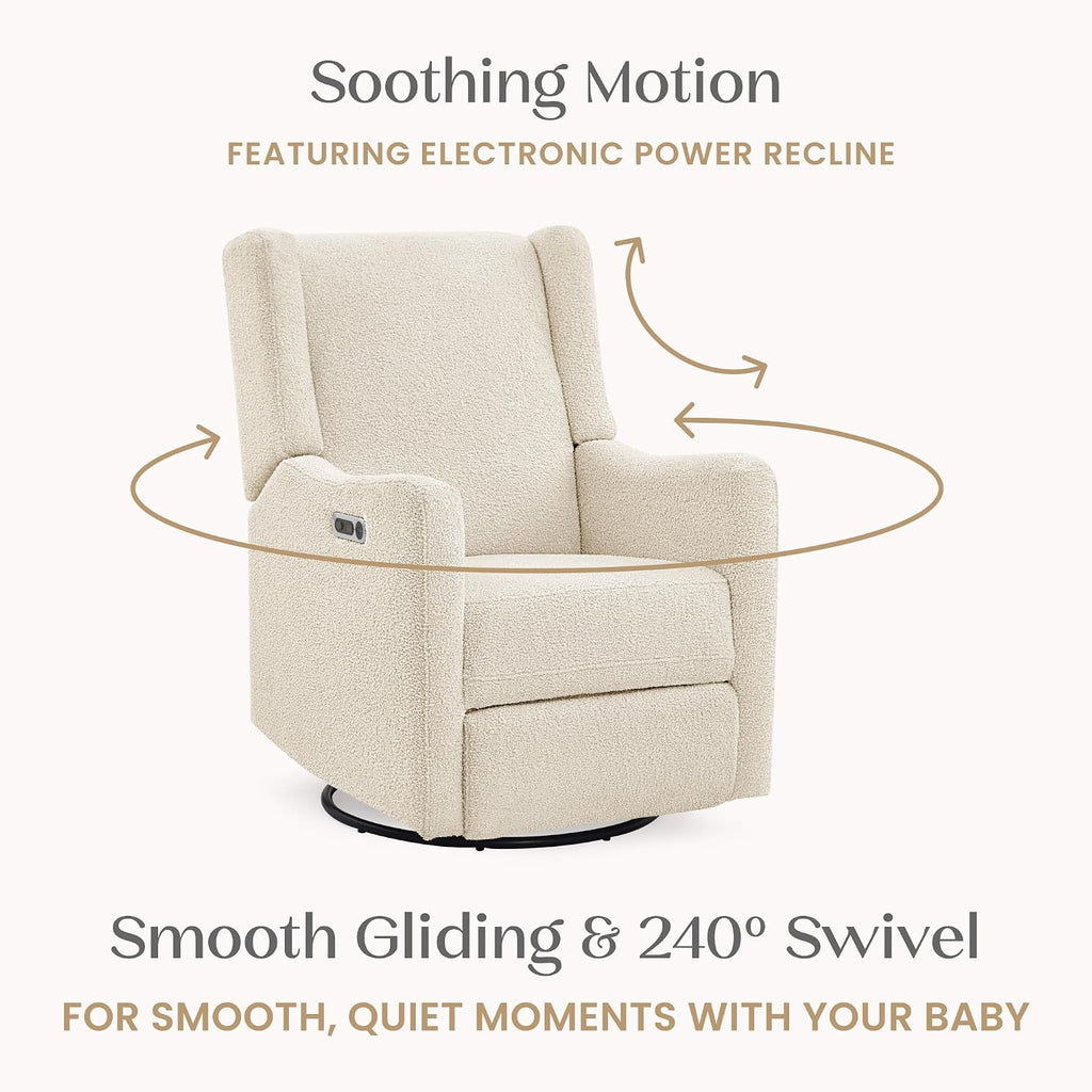 Delta Children Mercer Electronic Power Recliner and Swivel Glider with USB-A and Type-C Ports - Greenguard Gold Certified - Stain-Resistant Performance Fabric is Oeko-TEX Standard 100 Certified, Shell