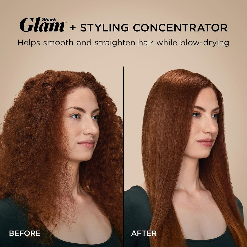 Shark Glam Ceramic & Powerful Air Styling & Drying System, with Silki Straightener & Glossi Air Glosser, for Drying, Curling, Air Straightening & Glossing, Pink, HD6051SPK (Straight & Wavy Hair)