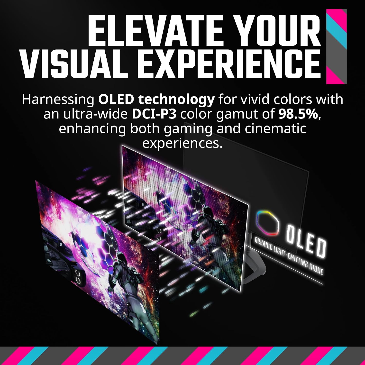 Cooler Master Tempest GZ2711 27' OLED 2K 144Hz|240Hz QHD 2560 x 1440 PC Monitor, 0.03ms (MPRT), HDR10, DCR, FreeSync Premium, DP1.4 * 2, HDMI 2.1 * 2, USB B*1, USB A*2, USB C*1