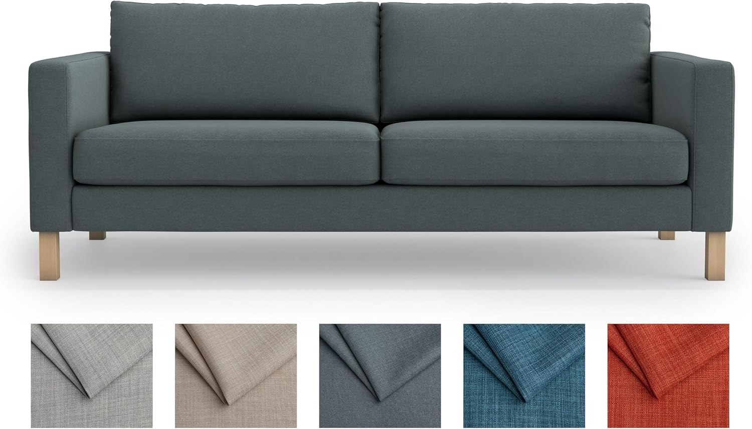 MASTERS OF COVERS SLIPCOVER ONLY! Karlstad Replacment Slipcover Snug Fit Karlstad 3 Seat (Not 2 Seat) Sofa Cover Slipcover for The IKEA Karlstad Three Seat -Dark Grey