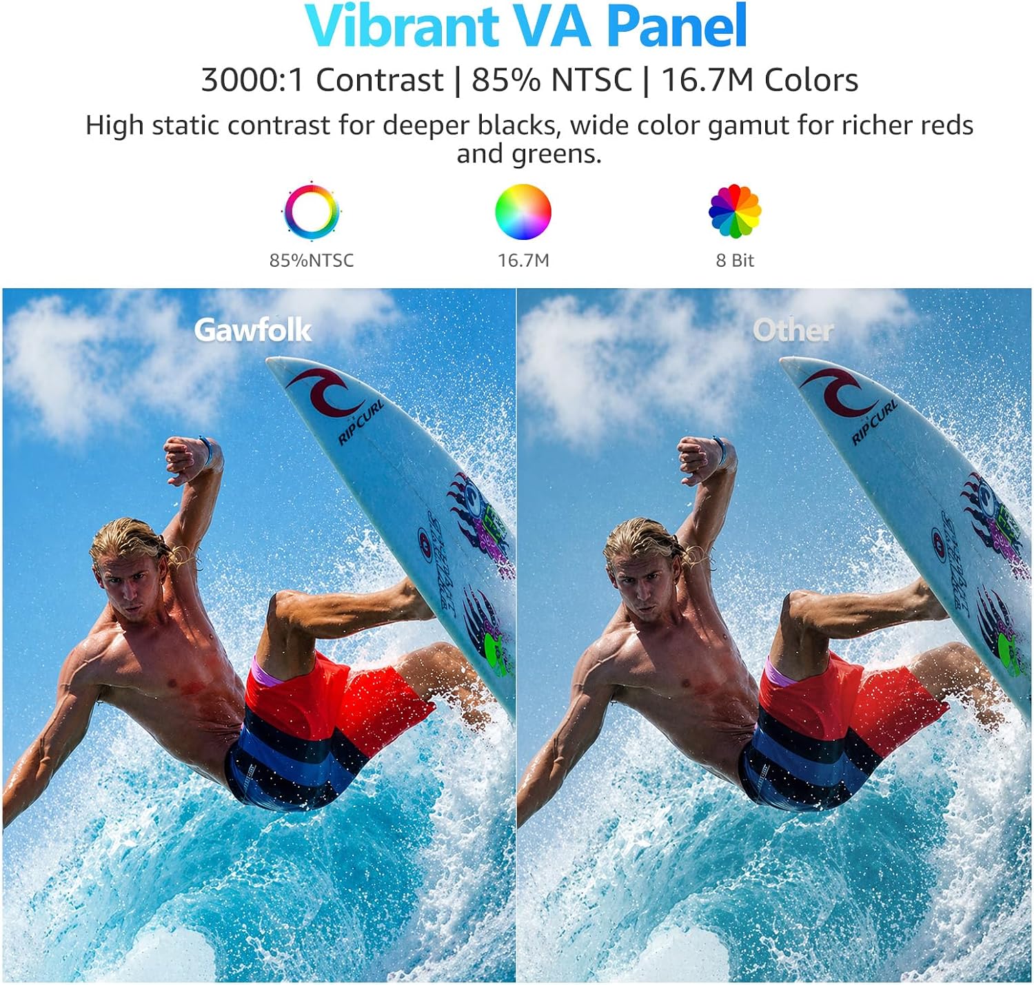 Gawfolk 32 Inch 4K Curved Monitor 60Hz, UHD 3840x2160 PC Monitor with Built-in Speakers, 1500R Computer Screen, FreeSync, Flicker-Free, HDMI/DP, Wall Mountable for Home Office, Gaming, Entertainment
