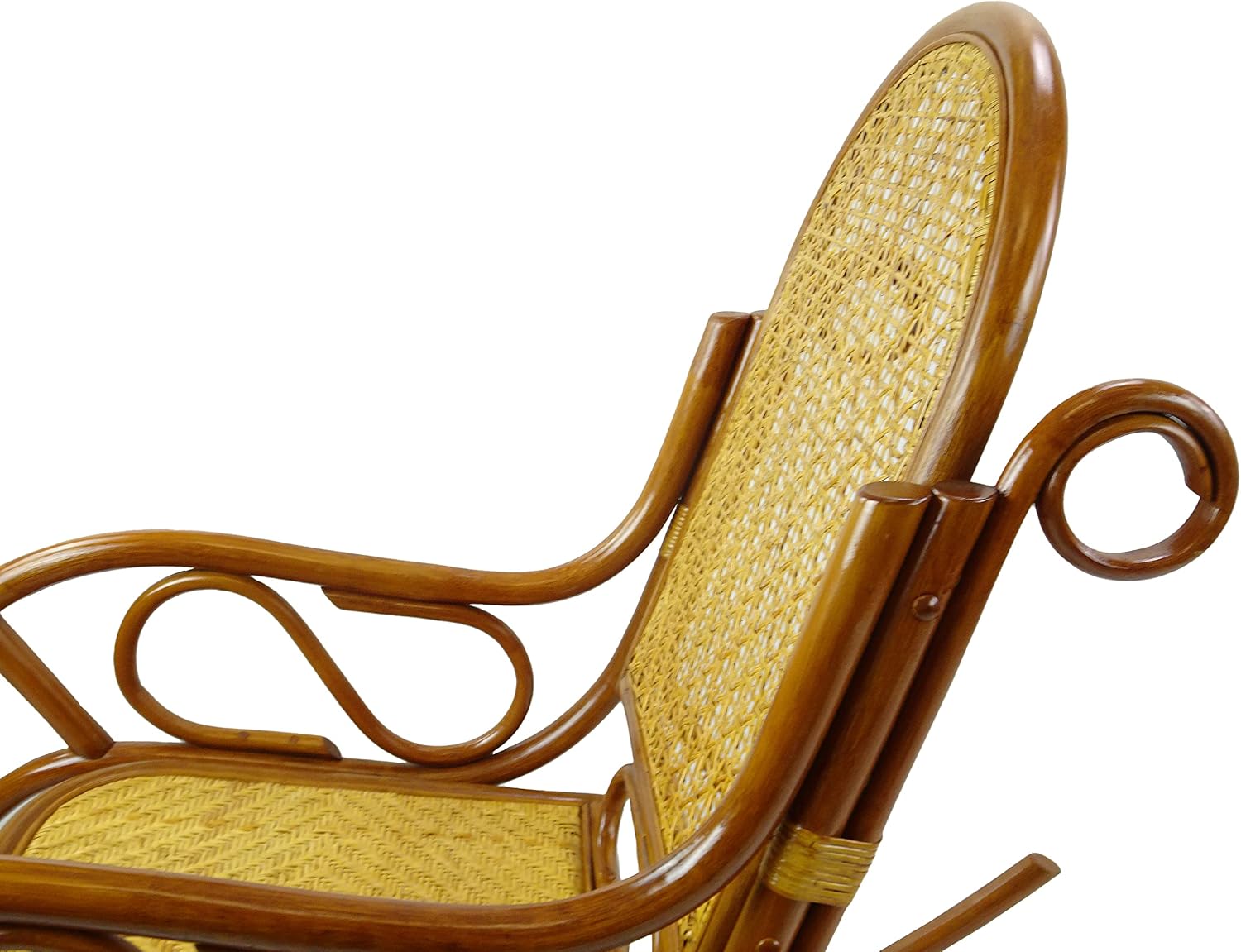 Milano Rocking Chair, Natural Rattan Wicker Handmade, ECO, Colonial Color