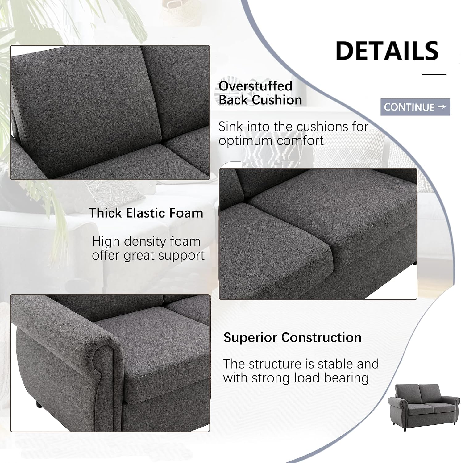 Sleeper Couch Small Sofa for Living Room or Bedroom Including Pull Out Bed