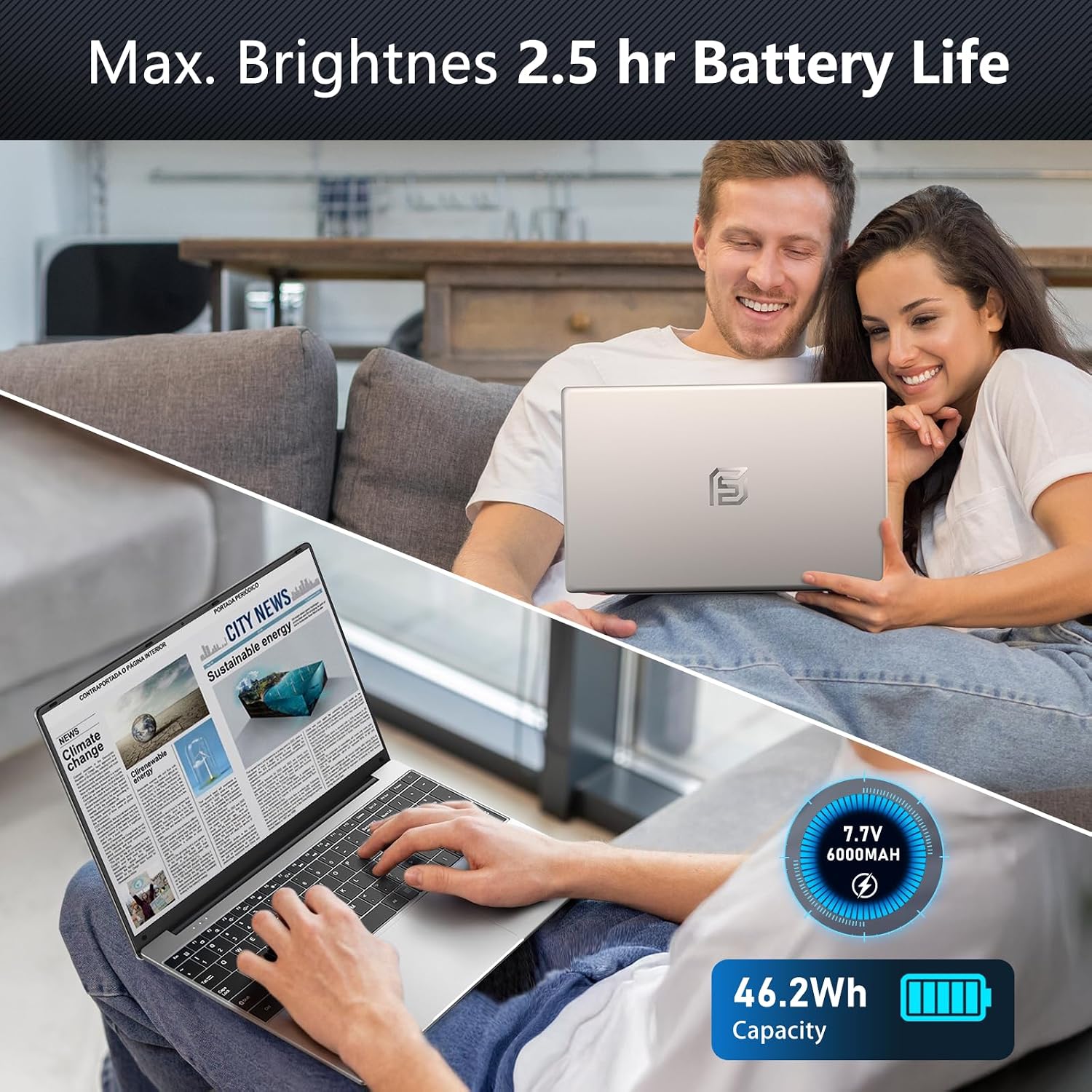 NAIKLULU Gaming Laptop,Window 11 Pro Laptop Computer, 15.6 Inch Lap Top，32GB RAM 1TB SSD,1920 * 1080 Display,WiFi 5,BT5.0,N5095 Processor(up to 2.9Ghz),Backlit Keyboard,Fingerprint Unlock