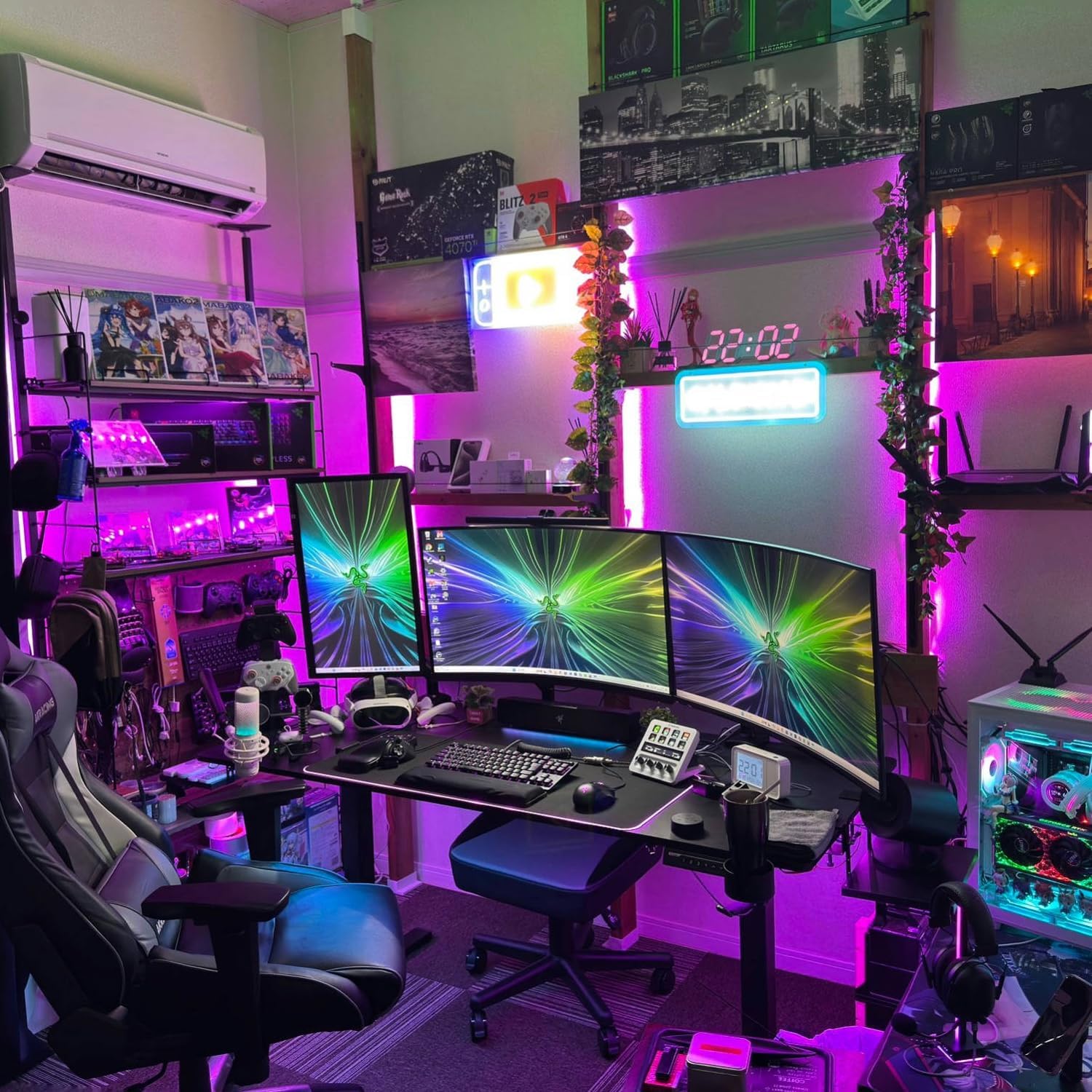 Kado Dual Gaming Monitor Setup - 2-Pack 24.5' 240Hz 1ms Curved 1500R 1920x1080, AMD FreeSync Premium, Panoramic Gaming Multi-View Split Screen Streaming, VESA Mount HDMI DisplayPort Built-in Speakers