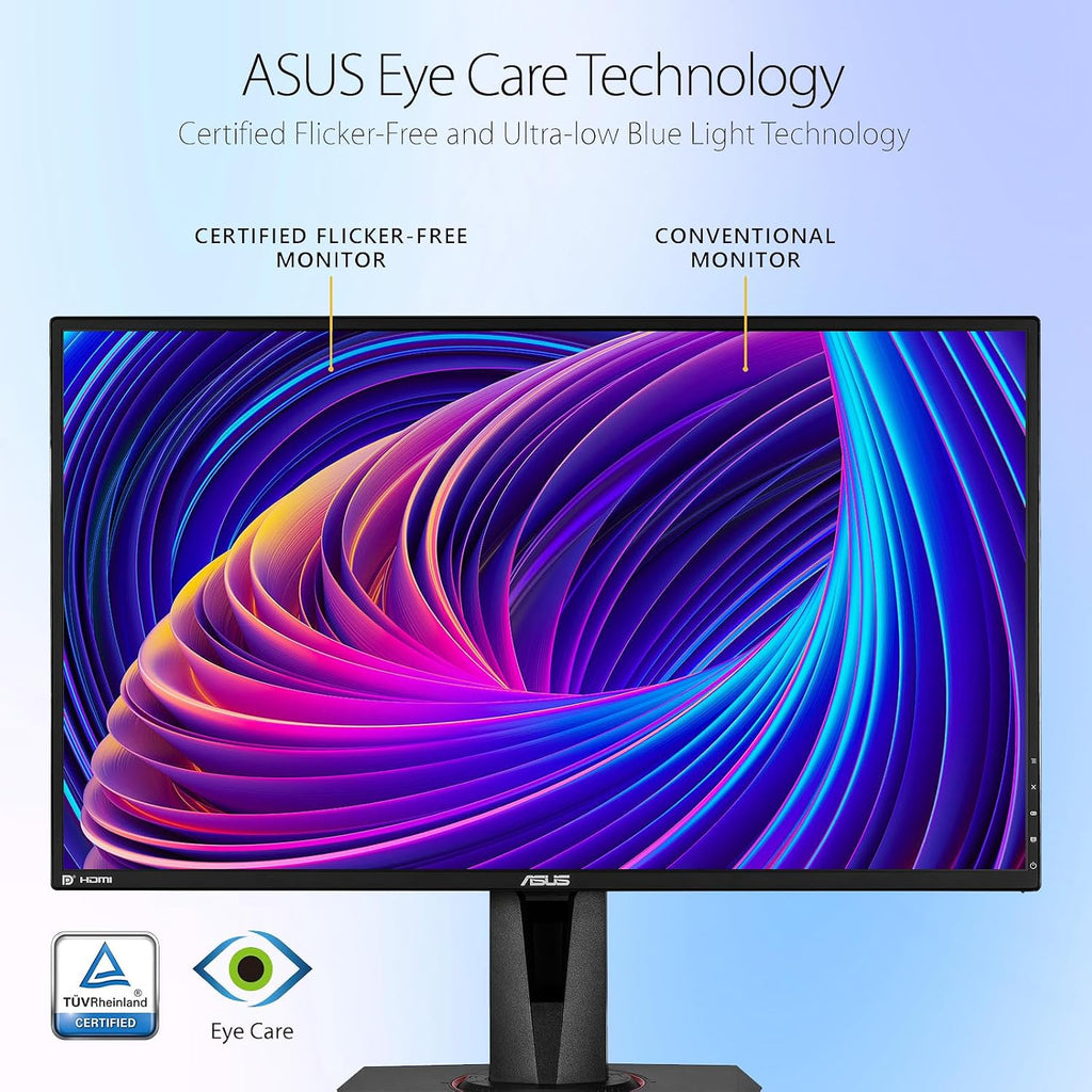 ASUS TUF 27' IPS Gaming Monitor, 2K (2560 x 1440), LED Display, 165Hz, 1ms, G-SYNC, HDR 10, 100% sRGB, Anti-Glare M, VESA Mountable, Ajustable Stand, DisplayPort x1, HDMI x2