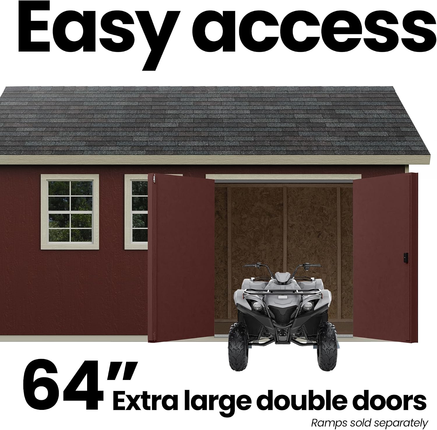 Handy Home Products Scarsdale 12x16 Do-it-Yourself Wooden Storage Shed with Floor Kit- Does not Include Paint or Roofing Shingles