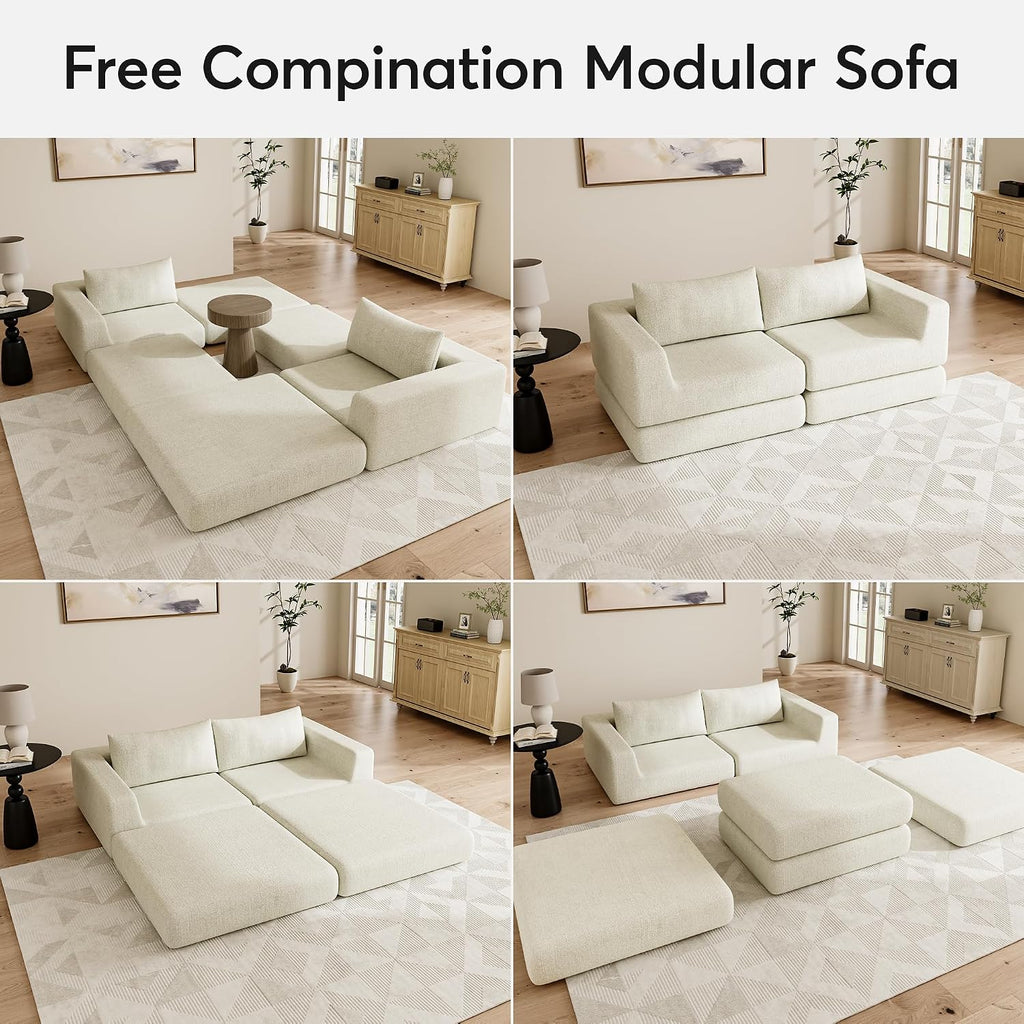 Chenille Convertible Futon Sofa Bed – Folding Iron Frame Sleeper Couch with Adjustable Backrest, Loveseat Recliner for Living Room, Apartment,(Beige)