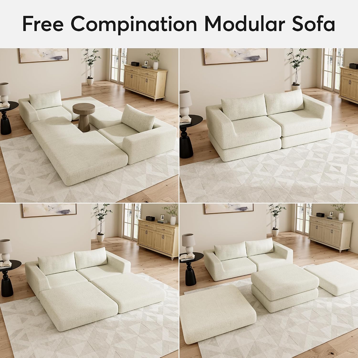 Chenille Convertible Futon Sofa Bed – Folding Iron Frame Sleeper Couch with Adjustable Backrest, Loveseat Recliner for Living Room, Apartment,(Beige)