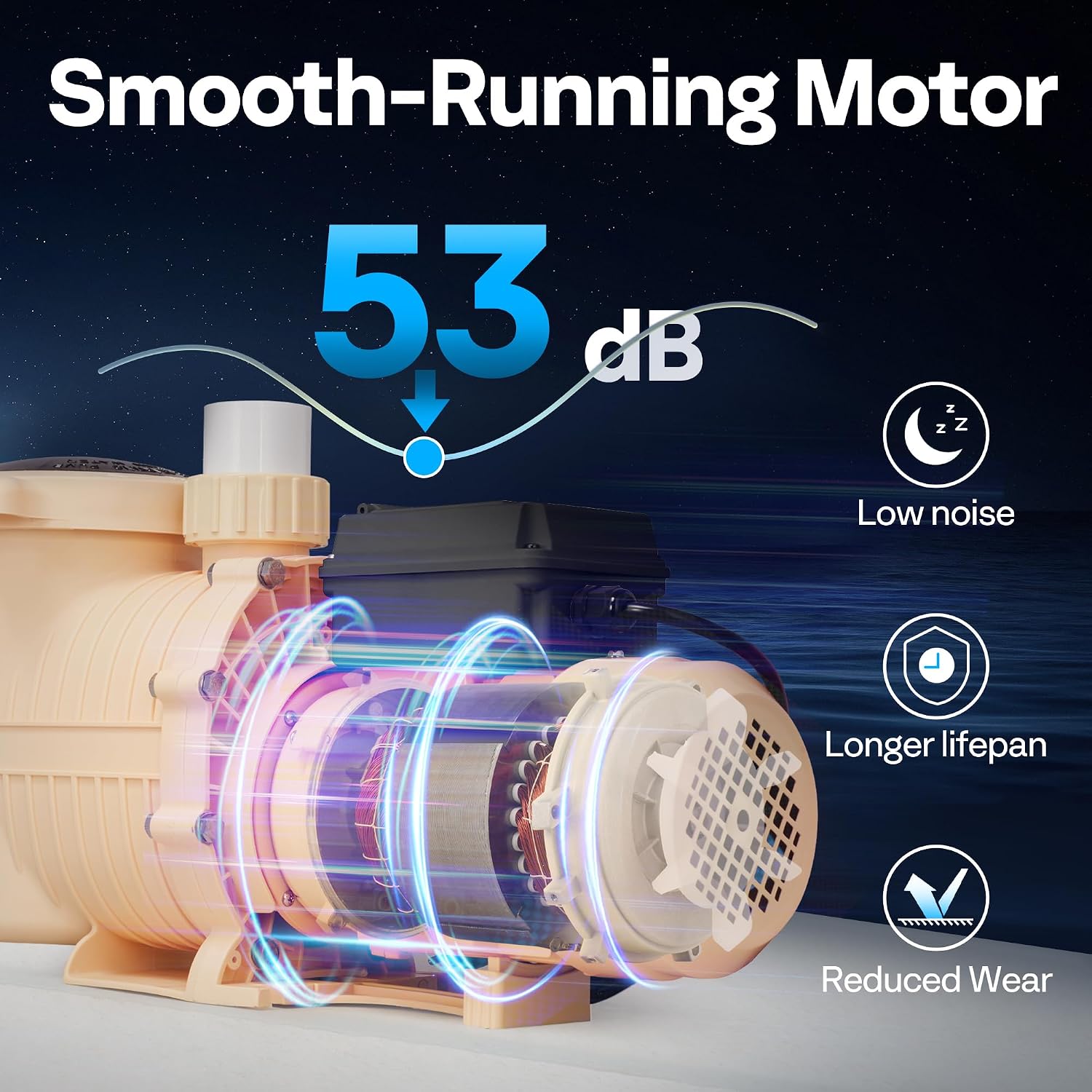 VIVOHOME 2.0HP 115V Variable Speed Pool Pump, Self-Priming Energy Saving, 1.5' & 2' Inlet w/Strainer Basket for in/Above Ground Pools