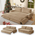73.2' Sofa Bed Queen Size, Pull Out Couch Bed, 3-in-1 Convertible Sleeper Sofa with Cushion Armrest, Modern Corduroy Futon Couch for Living Room, Small Space, Apartment, Bedroom, Camel