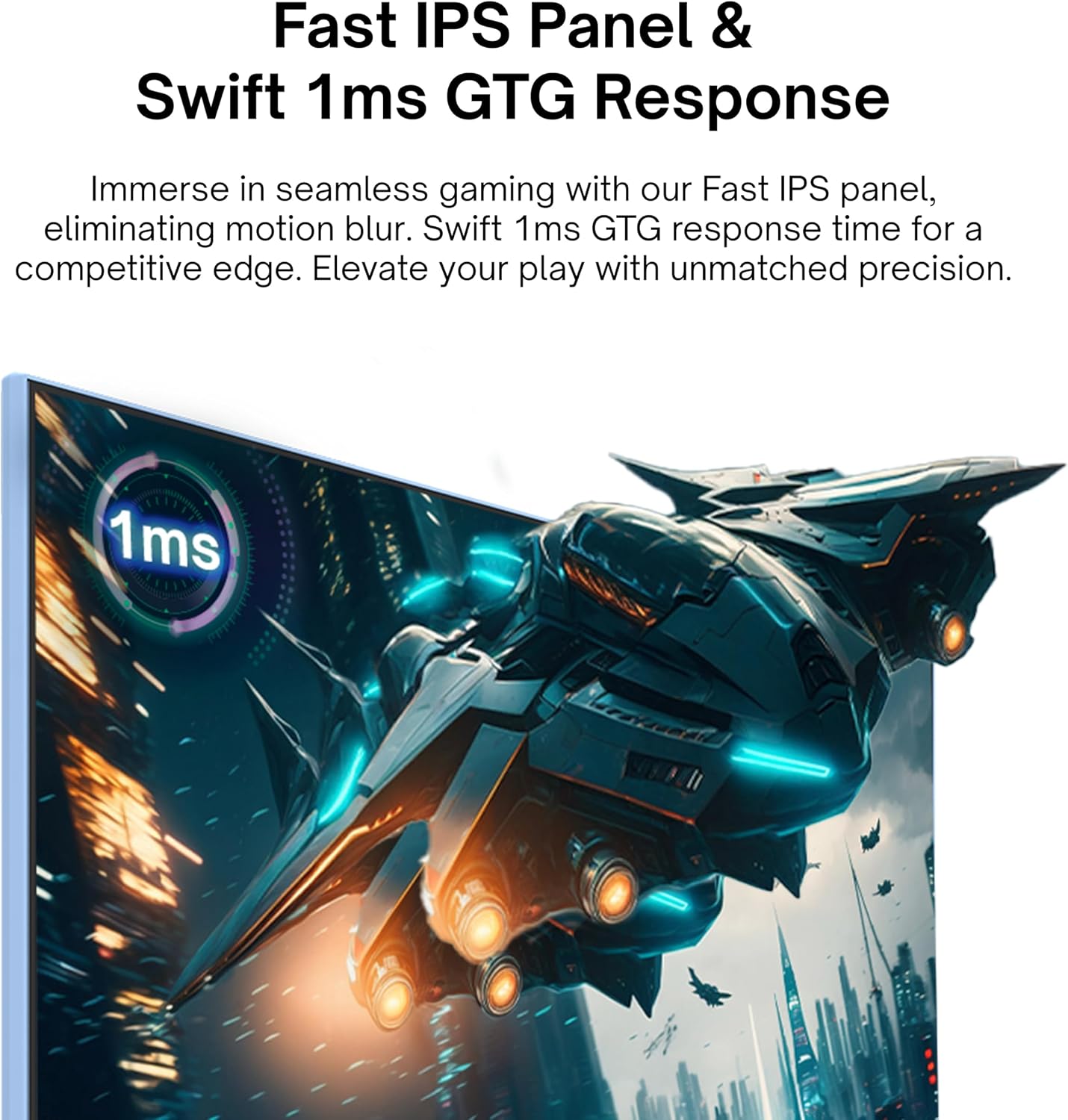 Pixio PX248 Wave Blue 24 inch 200Hz Refresh Rate FHD 1080p Resolution Fast IPS Panel 1ms GTG Response Time Built-in Speakers Gaming Monitor with Adaptive Sync