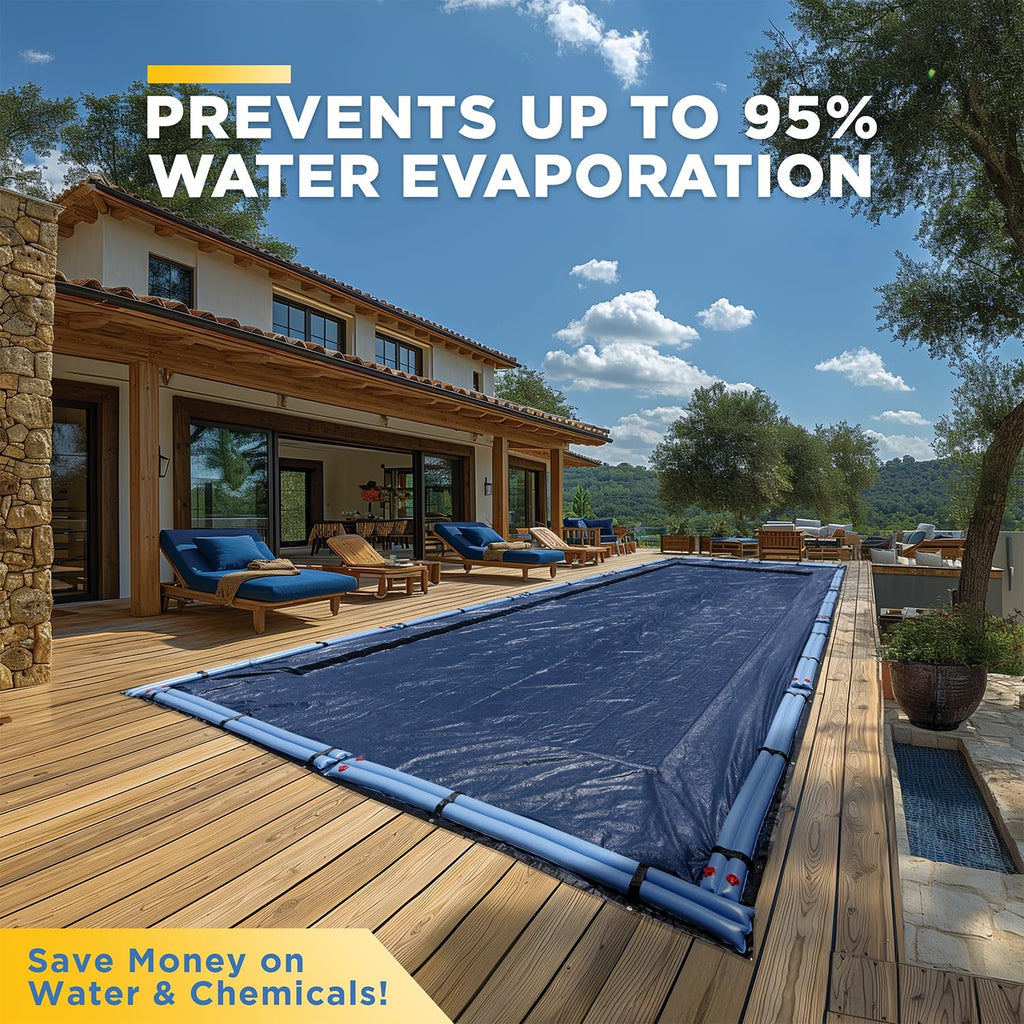 30-Ft x 50-Ft Pool Cover for Inground Pools - Rectangle Winter Pool Cover for Inground Pools, Extra Thick Material and Durable Design, Cold and UV-Resistance, Easy Installation, Navy Blue