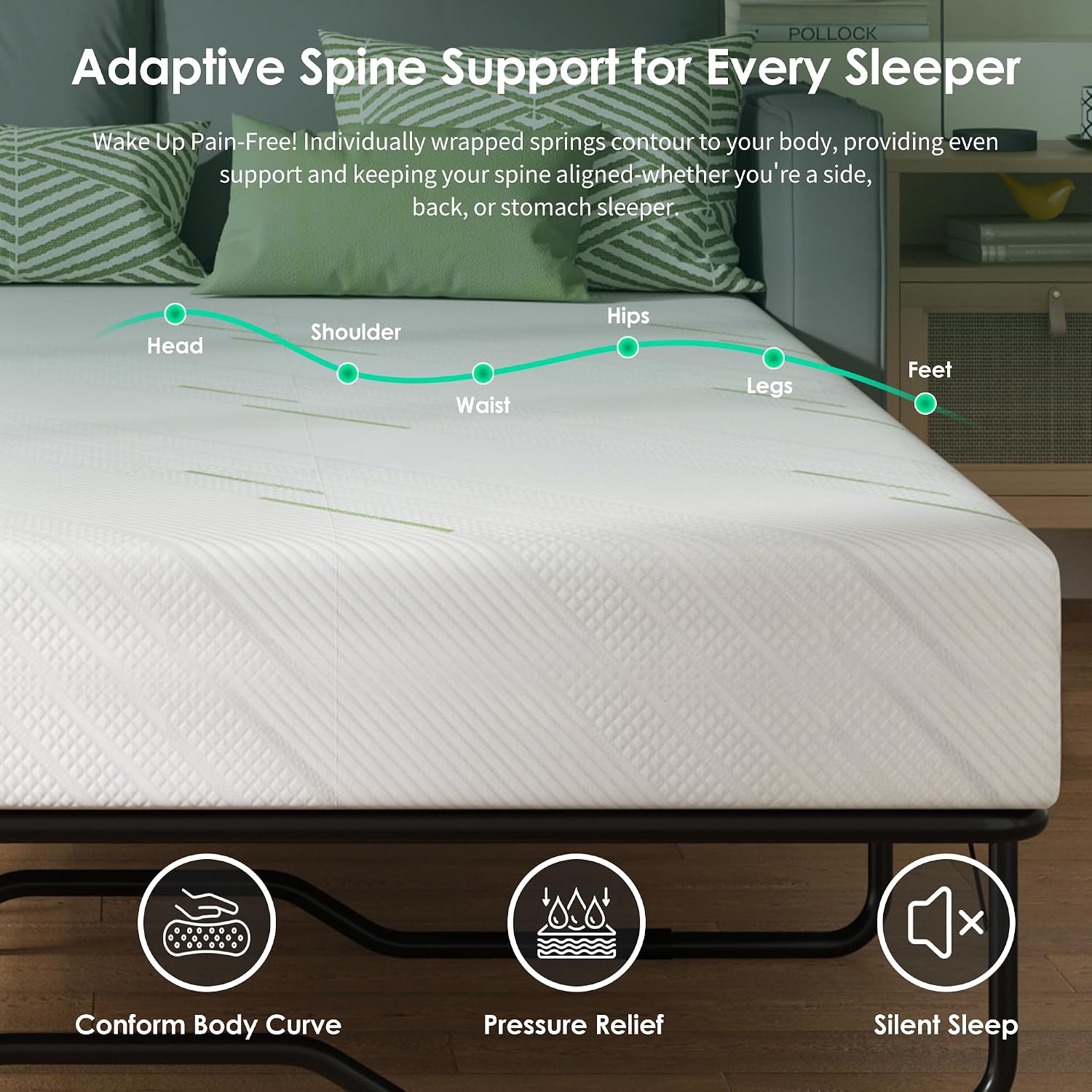 4 Inch Sofa Mattress Queen Size, Gel Memory Foam Infused, with Removable Washable Cover, for Sleeper Sofas, Pull Out Bed, Guest Room, RVs, Boats