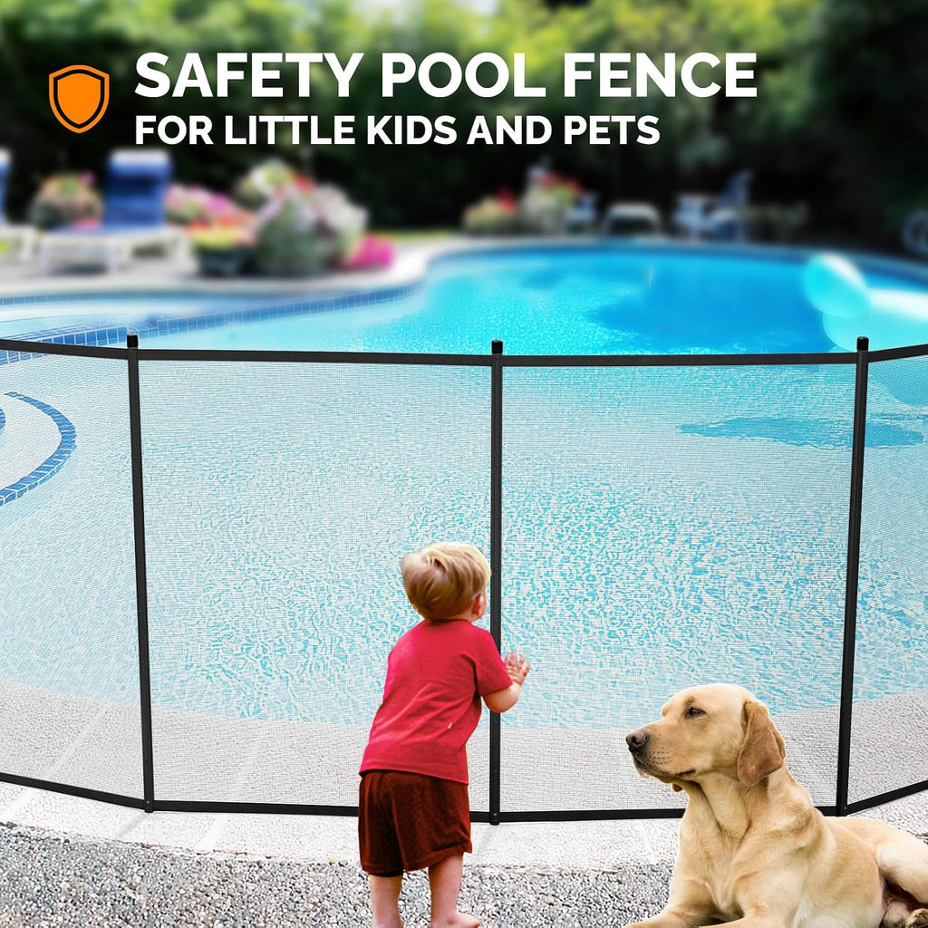 VINGLI Swimming Pool Fence for Inground and Above Pool Safety Fencing, Black (4×60FT)