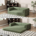 Convertible Corduroy Sleeper Sofa Bed,Folding Mattress Couch with Fixed-Shape Frame, 3 Seater Fold Out King Size Futon,No Assembly Floor Couch for Living Room Dorm Studio 78.7*39.4*29.6 Inch Green