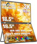 InnoView 18.5' Dual Portable Monitor 100Hz 2K 2560x1600P 100% sRGB Foldable & Stackable Design with 315° Screen Adjustment | DP/USB-C/HDMI, Second Monitor for Laptop, Mac, Windows