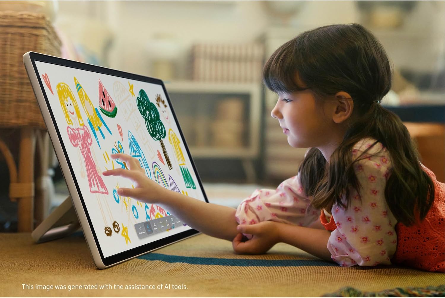 Samsung 27-inch Class QHD LSM7F The Movingstyle Portable Smart Touch Screen (2025 Model, UN27LSM7) Detachable and Rollable Style, Built-in Battery, NQ4 AI Gen2 Processor, Motion Xcelerator 120Hz