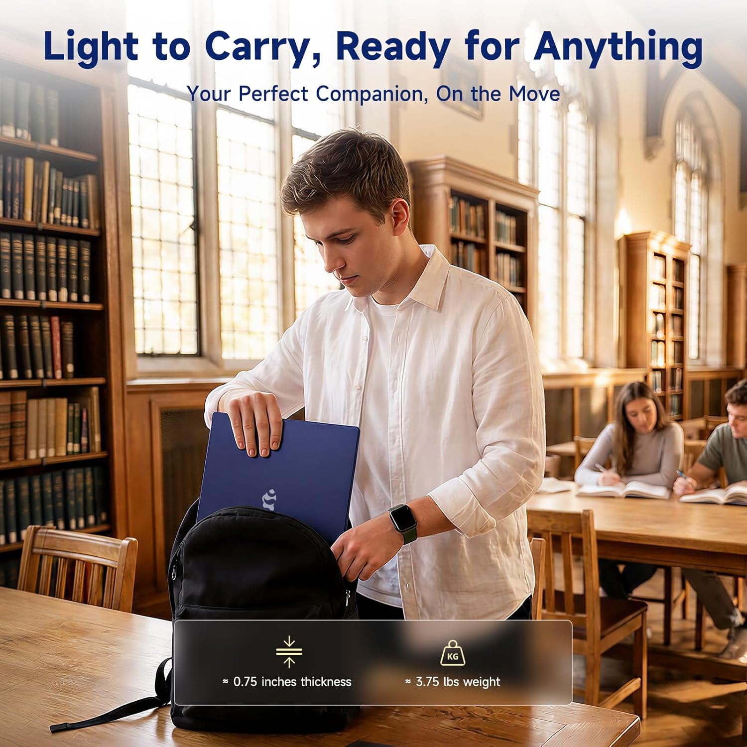 NIMO 15.6' IPS FHD-Student-Laptop, Intel Twin Lake N150 (4 Cores Up to 3.6GHz) with 2-Years-Warranty, 65W Type-C, Fingerprint, Backlit Keyboard, 53.58Wh Battery 8GB RAM 256GB SSD for Office and Home