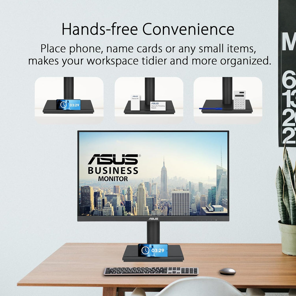 ASUS 24' 1080P Business Monitor (VA24DQFS) - IPS, 100Hz, 1ms, Adaptive-Sync, HDMI, DisplayPort, VGA, for Working and Gaming, Ergo Design, Blue Light Filter, Flicker Free, 3 yr Warranty TAA Compliant