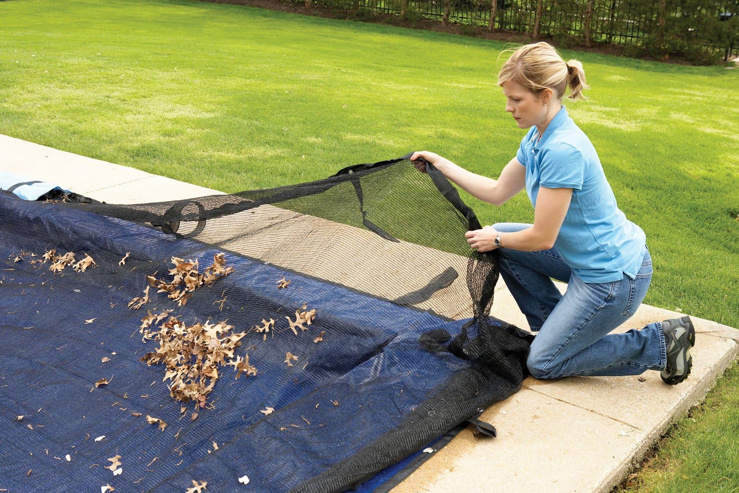 Blue Wave 25-ft x 45-ft Rectangular Leaf Net In Ground Pool Cover