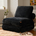 ovios Folding Sofa Bed, Foldable Sleeper Chair Floor Futon, Comfy Portable Convertible Fold Out Lounge Chairs for Living Room Bedroom, Black