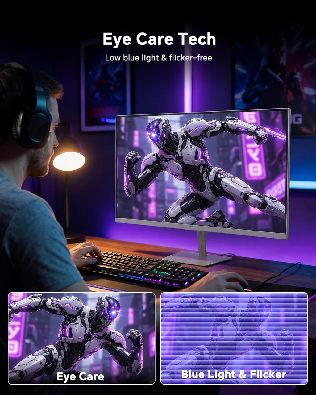 KTC 24 Inch 240Hz Gaming Monitor,1080P PC Computer Monitor FHD, Fast IPS Panel, HDR 400, Adaptive Sync, 1ms(MPRT), 116% sRGB, HDMI Display Port, Eye Care, VESA Mount, White H24F7