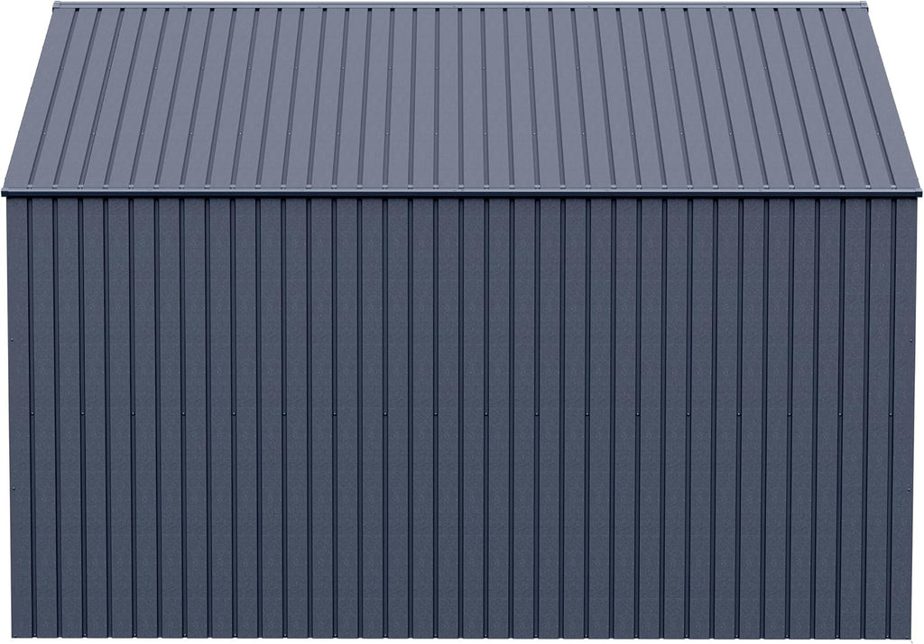 Arrow Shed Elite 12' x 12' Tall Outdoor Steel Storage Shed with High Gable and Lockable Doors Storage Building, Anthracite