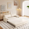 66' Sleeper Sofa Bed Queen Size, 3-in-1 Convertible Couch, Modern Pull Out Couches, Comfy Velvet Futon Sofa, Cloud Loveseat Lounge, Pillow Arm, for Small Spaces, Living Room, Apartment, Beige
