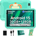2026 Tablet 10 inch Android 15 Tablets 30GB RAM 128GB ROM 1TB Expand, 8000mAh Octa-Core Tablet with Drop-proof Case, Gemini AI, HD IPS Display, GPS, 5G WIFI, Split-screen, Widevine L1 -Metal Green