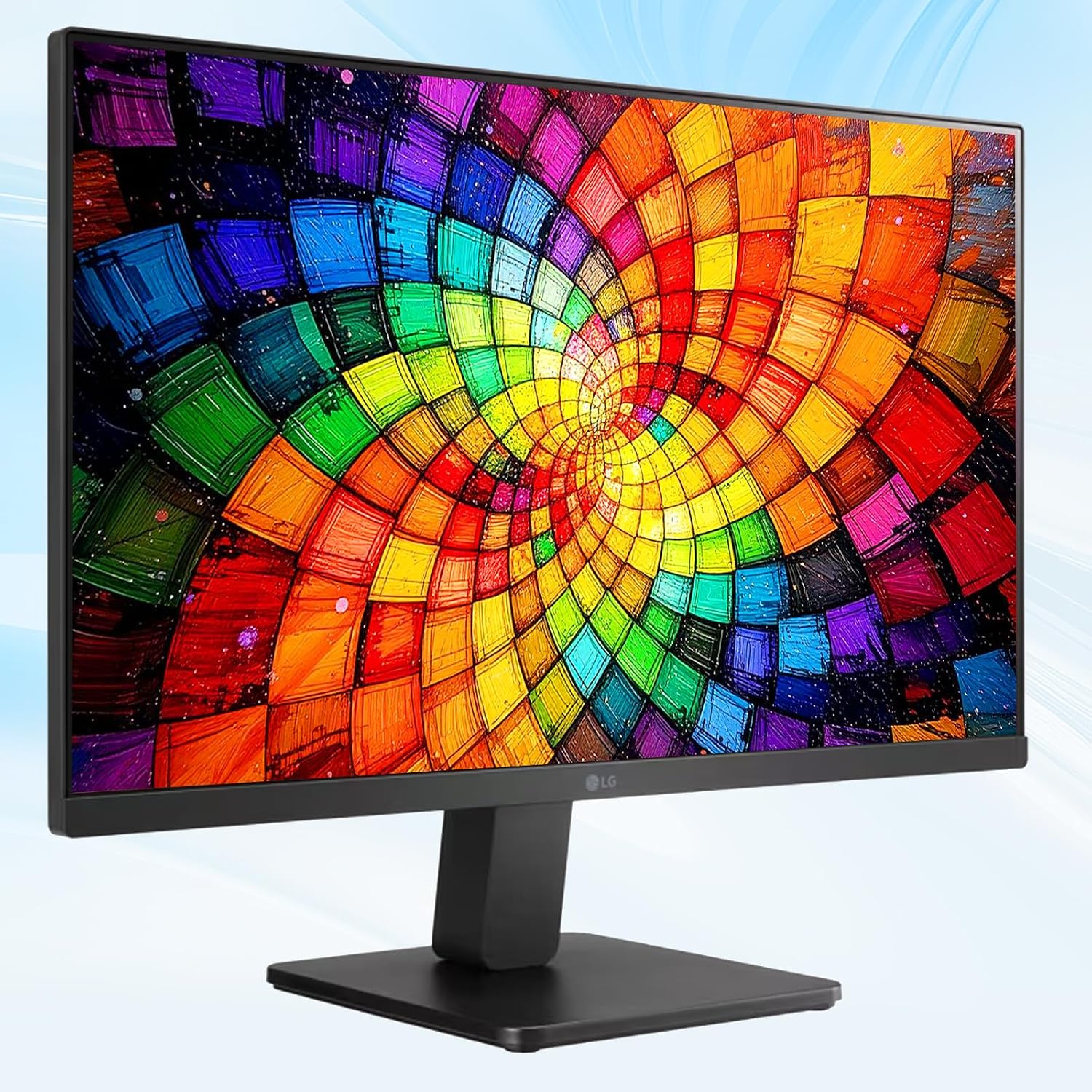 LG 24 inch FHD IPS 100Hz Monitor, AMD FreeSync, 99% sRGB, Black Stabilizer & Flicker Safe, Anti-Glare, 3-Side Borderless Display, OnScreen Control, VESA Mountable, HDMI & VGA, Tilt Adjustable, Black